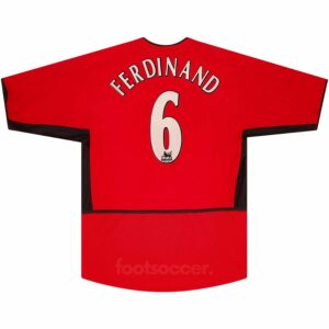 2002-04 Maillot Retro Vintage Manchester United Home Ferdinand