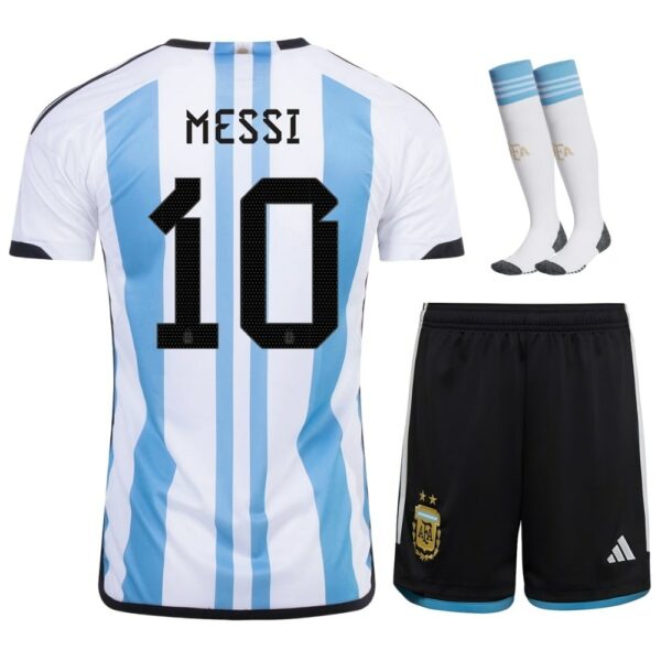 MAILLOT KIT ENFANT ARGENTINE 3 ETOILES MESSI DOMICILE