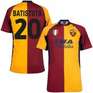 MAILLOT COPA AS ROMA HOME BATISTUTA RETRO 2001-2002