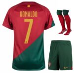 MAILLOT ENFANT PORTUGAL DOMICILE COUPE DU MONDE 2022 RONALDO