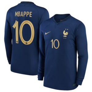 MAILLOT EQUIPE DE FRANCE DOMICILE MANCHES LONGUES MBAPPE