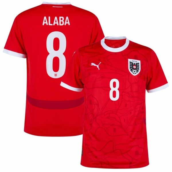 Maillot Autriche Domicile Euro 2024 Alaba