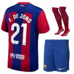 Maillot Kit Enfant Barca 2023 2024 Domicile De Jong