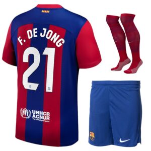 Maillot Kit Enfant Barca 2023 2024 Domicile De Jong