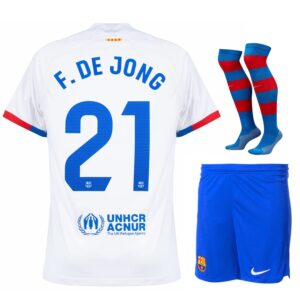 Maillot Kit Enfant Barca 2023 2024 Exterieur De Jong