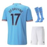 Maillot Kit Enfant Manchester City Domicile 2022 2023 De Bruyne