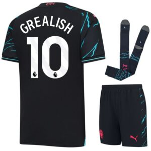 Maillot Kit Enfant Manchester City Third 2023 2024 Grealish