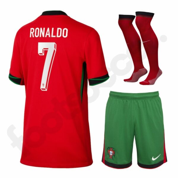 Maillot Kit Enfant Portugal Domicile Euro 2024 Ronaldo