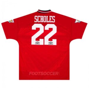 1994-96 Maillot Retro Vintage Manchester United Home Scholes