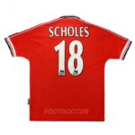 1998-00 Maillot Retro Vintage Manchester United Home Scholes