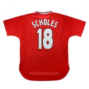 1999-00 Maillot Retro Vintage Manchester United Home Scholes