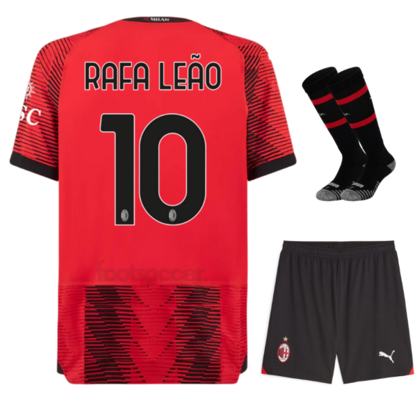 Maillot kit Enfant Milan Ac Domicile 2023 2024 Rafa Leao