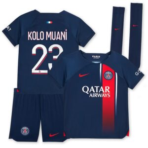 Maillot kit Enfant PSG 2023 2024 Domicile Kolo Muani