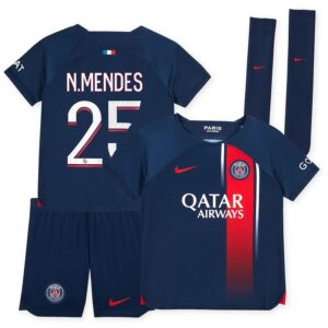 Maillot kit Enfant PSG Domicile 2023 2024 N.Mendes