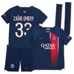 Maillot kit Enfant PSG Domicile Zaire-Emery 2023 2024