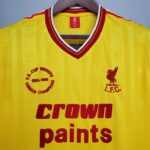 Maillot retro vintage Liverpool Exterieur Jaune 1985 1986