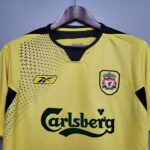 Maillot retro vintage Liverpool jaune 2004 2005