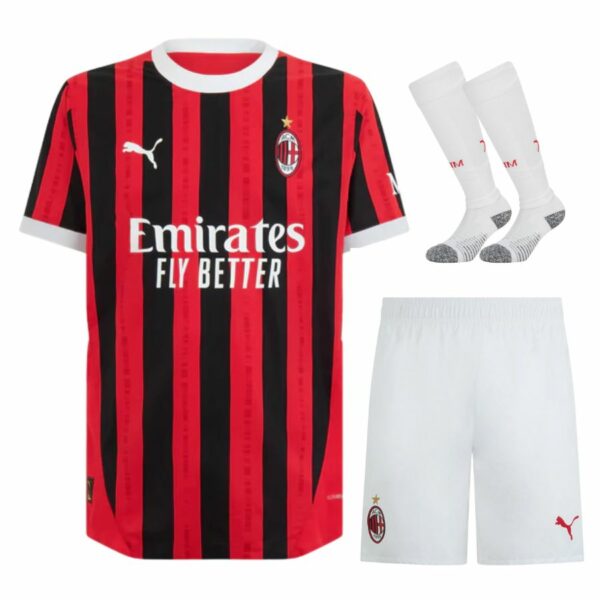 Maillot Kit Enfant Milan AC Domicile 2024 2025 Blanc