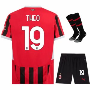 Maillot Kit Enfant Milan AC Domicile 2024 2025 Theo Noir