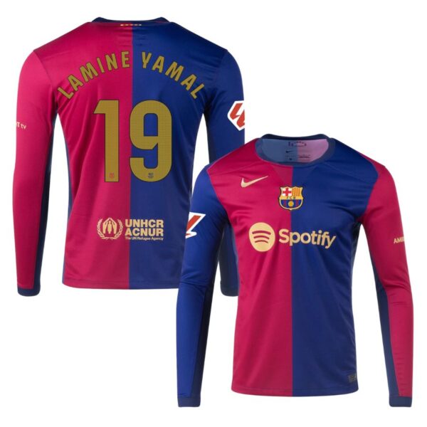 Maillot Barca 2024 2025 Domicile Lamine Yamal Manches Longues