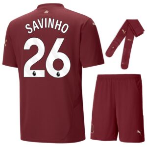 Maillot Kit Enfant Manchester City Third 2024 2025 Savinho